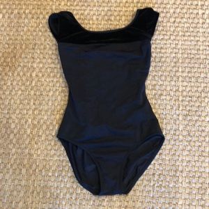 Black Velvet Cap Sleeve Leotard